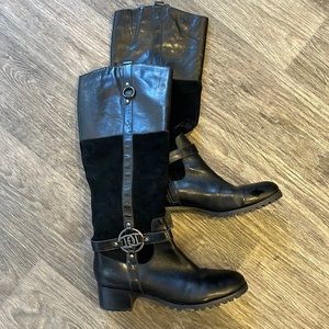 Vintage Etienne Aigner Black Knee High Riding Boots Sz 8M​​